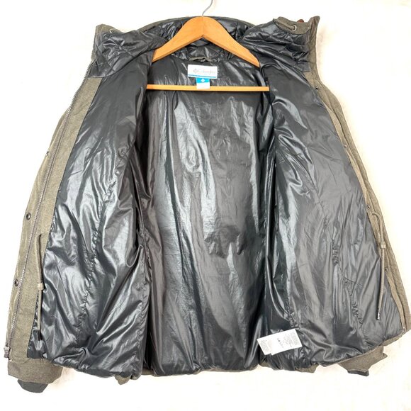 Columbia Down Filled Quilted Outdoor Full Zip Hooded Coat Jacket Womens S Green - Picture 3 of 9